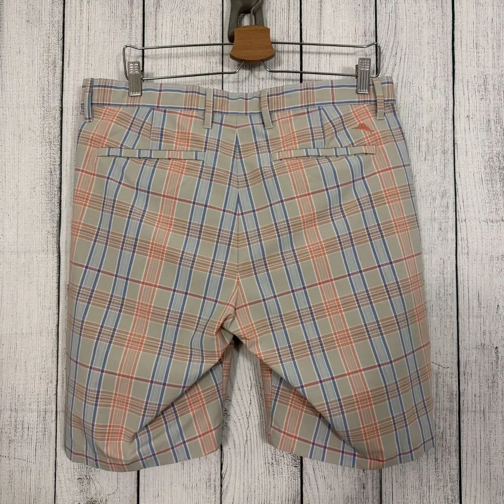 Tommy Bahama Men's W34 Multicolor Check Moisture Wicking Bermuda Shorts